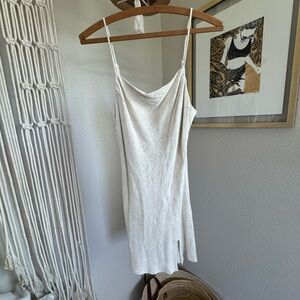 Linen/cotton Cream mini Slip Dress